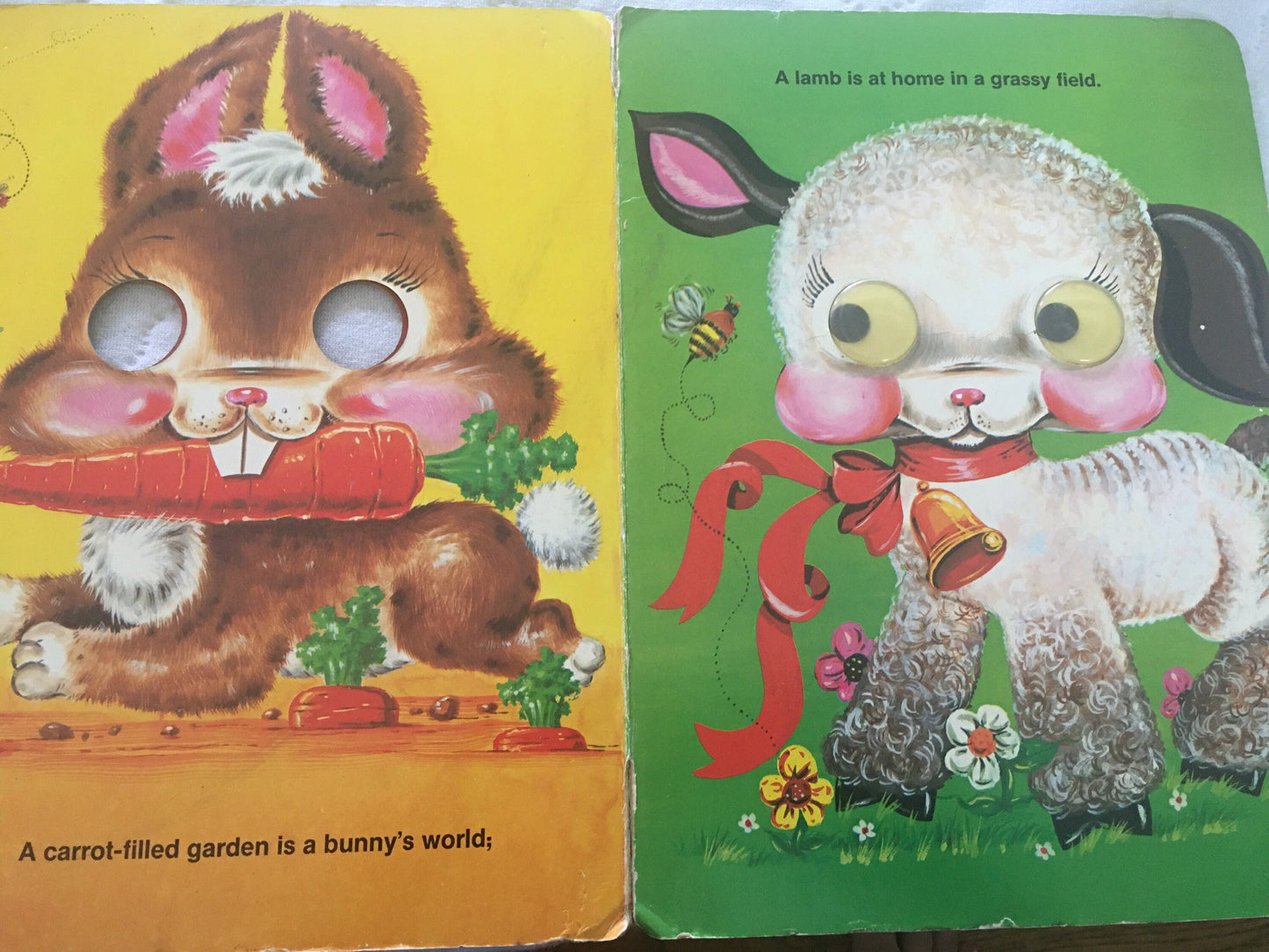 Vintage A Preschool Look and See Book Baby Animals Board Book